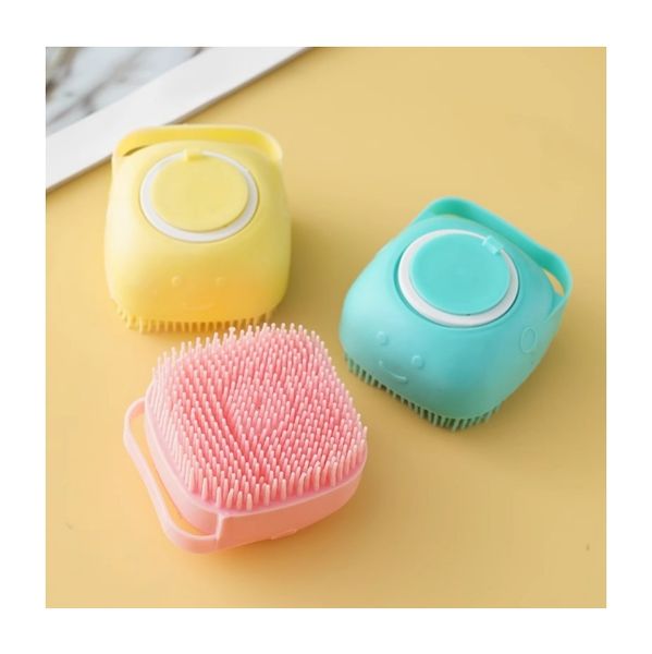 LOGO Customize Pet Brushes Multifunction Shampoo Dispenser Dog Grooming Silicone Shower Brush For Cat Pets Bathing Products