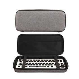 Protective Keyboard Case Aluminum Wireless Bluetooth Keyboard Custom LOGO Zipper Hard Shell Storage Travel EVA Case with Strap
