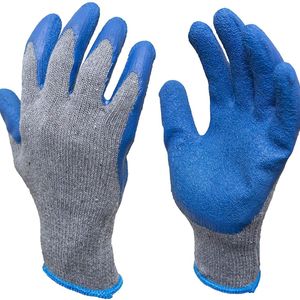 Cheap Non-slip Comfortable Construction Work Safety Textured Rubber Latex Cotton Gloves