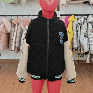 Manufacturer Custom Logo Soft Fleece High Neck Fluffy Cotton Knitted Casual Kids Outdoor Jackets Plain Zipper Pocket Boys' Style