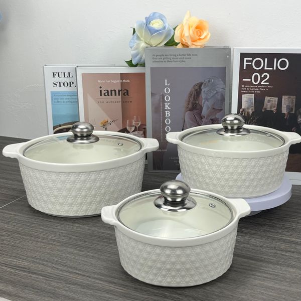 Carote Die Casseroles  Kitchen Pots Non Stick Cookware Sets Dinnerware Plates Set Ceramic Soup Pot Cooking Pot Sets with Lid