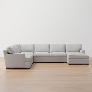 High-end Custom Square Arm Upholstered Sofas 4-Piece Chaise Sectional Corner Couch Modular Living Room Sectional Sofa Set