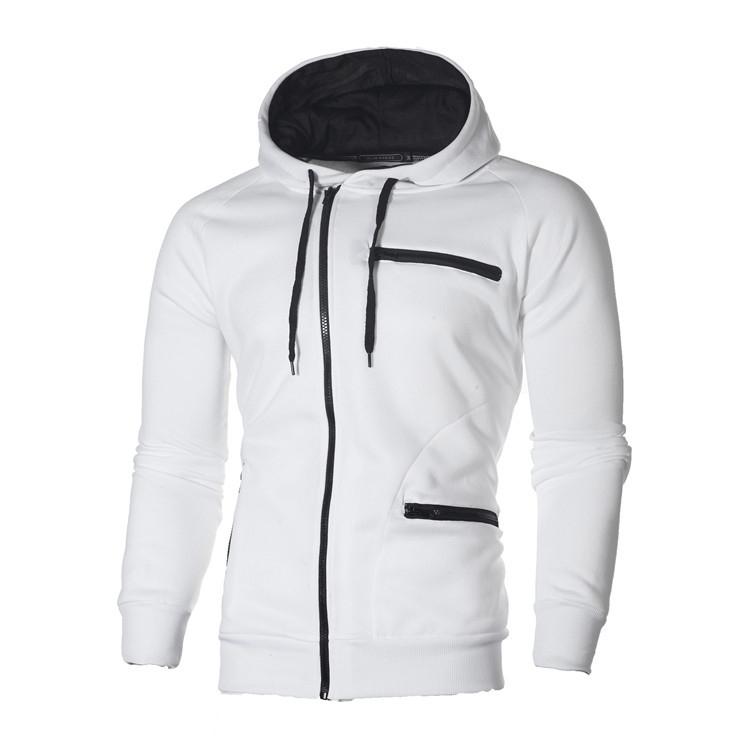 MAGES INTERNATIONAL Autumn/Winter Oversized Zipper Hoodie Casual Sports Fitness Puffer with Embroidered O-Neck Solid Plain Dyed Washed