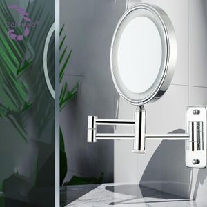 Personalized Metal Double 1X/3X/5X/7X/10X Round 8inch Bathroom Wall Mounted Lighted Mirror
