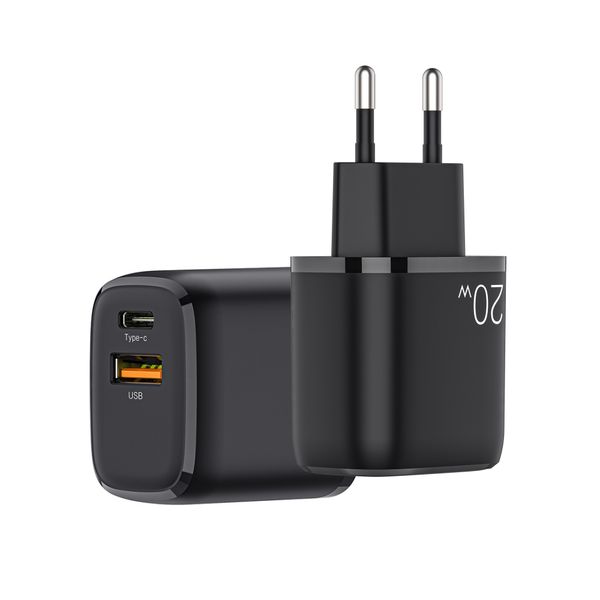 20w Portable 5v 3a 12v 1.5a Super Fast Charging Two Ports Usb Usbc Mobile Charger For Universal Phone Use
