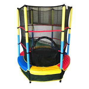 55inch1.4M Garden Trampoline with Safety Enclosure Net,  Jump Outdoor Fitness 30 pcs Elastic ropes  Trampoline