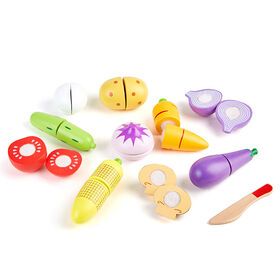 Montessori Toys Kitchen Wooden Vegetables Set Toy Educational Cutting Toys For fruits and vegetables Kids child