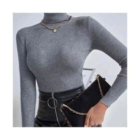 Good service knit sweater Autumn Winter Soft Warm Basic Pure Color Slim Pullover Turtleneck Women's Sweaters custom knit sweater