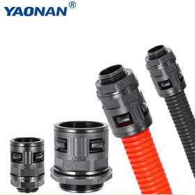 Electrical fittings plastic nylon PA66 black Waterproof quick straight blade flexible corrugated conduit connectorPopular