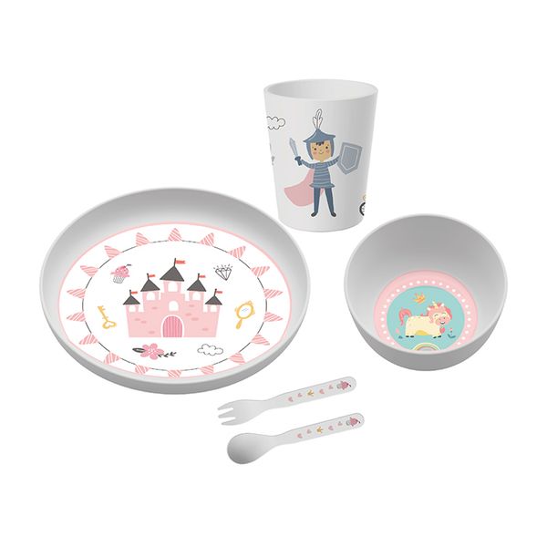 5pcs/set Baby Tableware Set Food Grade rPET Baby Cup Plate Bowl Baby Feeding Set