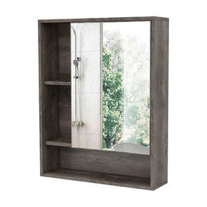 Bathroom Wall Mirror Cabinet Medicine Cabinet with Single Door and Adjustable Shelf Toilet Space Saver Storage Cabinet,White