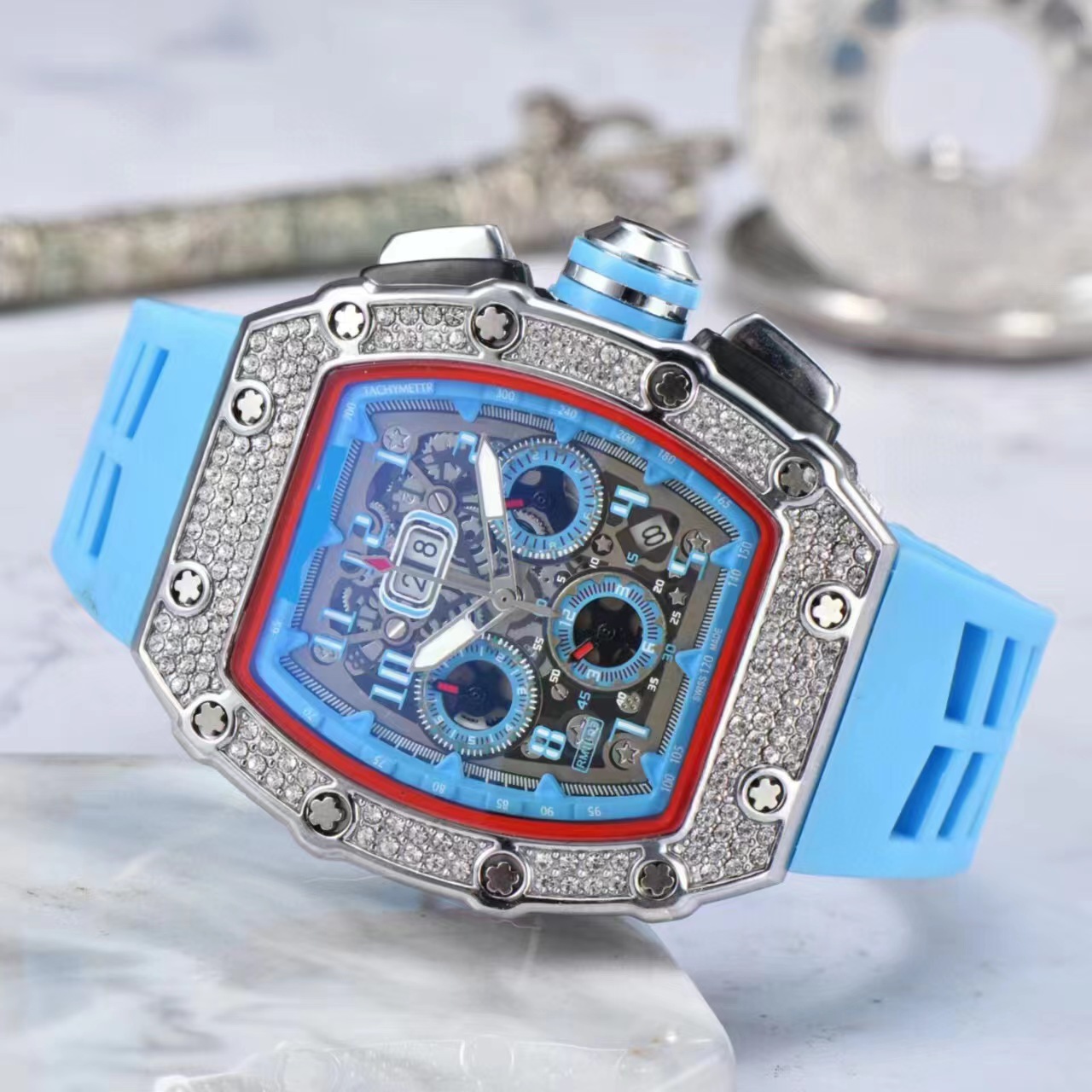 Men's Watch Richard Luxury Brand Designer Men Quartz Watches RM CZ040 Fashion diamond Watch Custom Logo