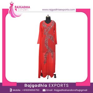 Most Selling Beaded Kaftan Dress Islamic Clothing Hand Embroidery Fancy Women Kaftan Dress For Wedding Party