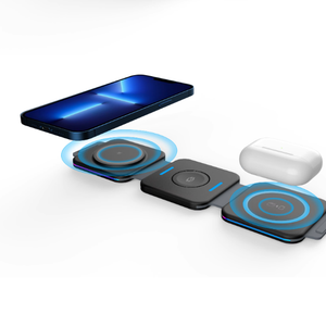 3 in 1 foldable Stand Wireless Charger 15W Fast PD magnetic Charging for iPhone watch Earphone