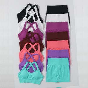 Custom Logo Fitness Clothing Leggings ropa deportiva Gym ActiveWear 4Piece Workout Women Ribbed Seamless Yoga Set For women