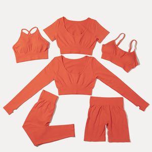 Add Logo New Women Workout Clothing Activewear Outfits Sports Bra And Leggings Shorts Seamless Gym Fitness Sets
