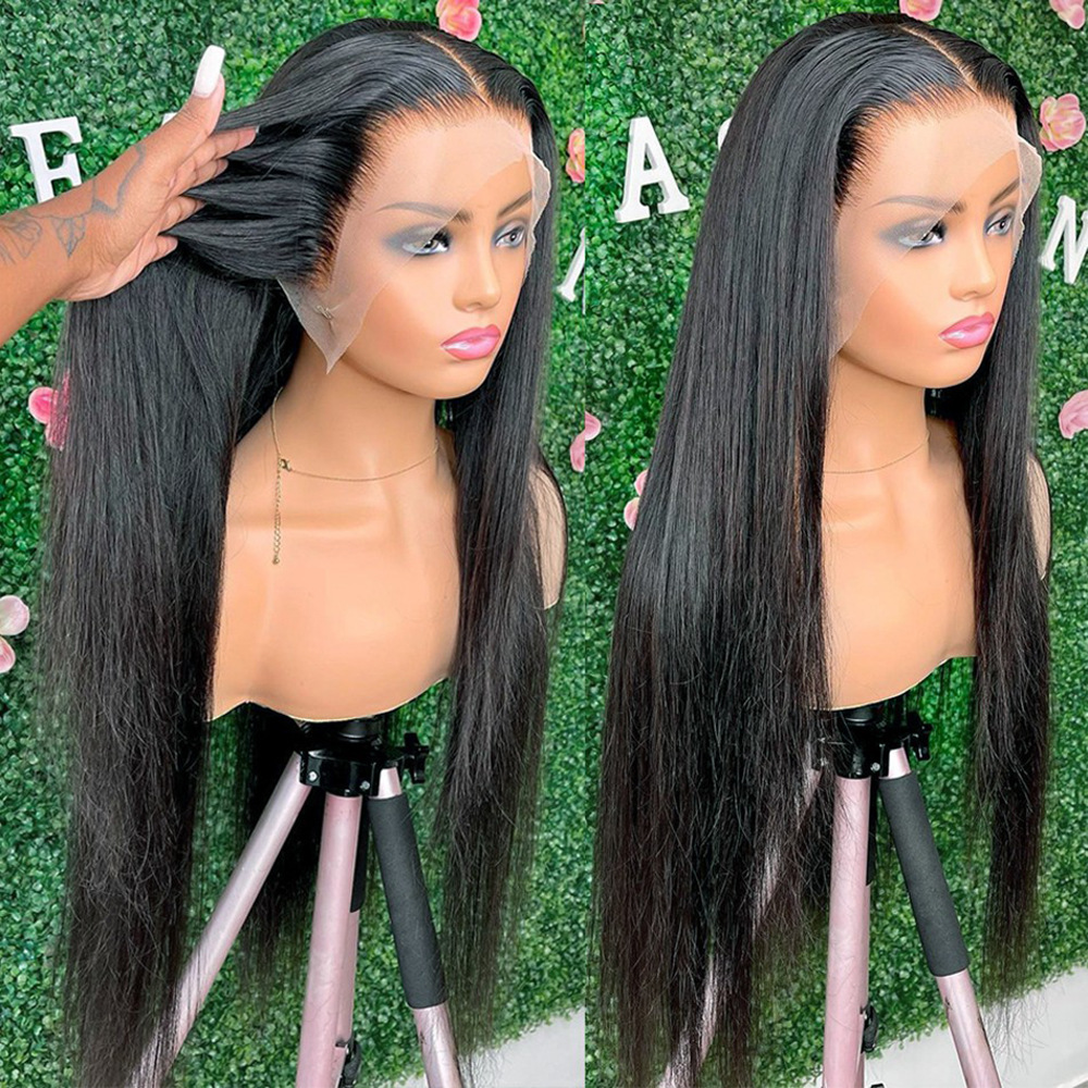 Hefei Mengshi Trading Co., Ltd. Cheap wholesale 18-30 inch straight lace front wig natural hairline wigs for black women glueless brazilian human hair wigs