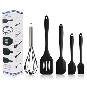Silicone Cooking Utensils 5 Pc Kitchen Utensil Set Easy To Clean For Nonstick Cookware Kitchen Gadgets Set