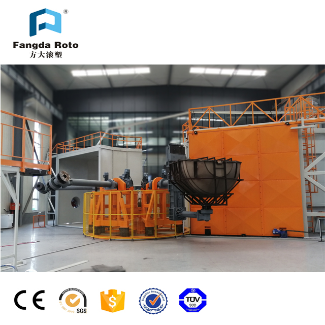 Industrial thermoforming machine with 2 arms equipment