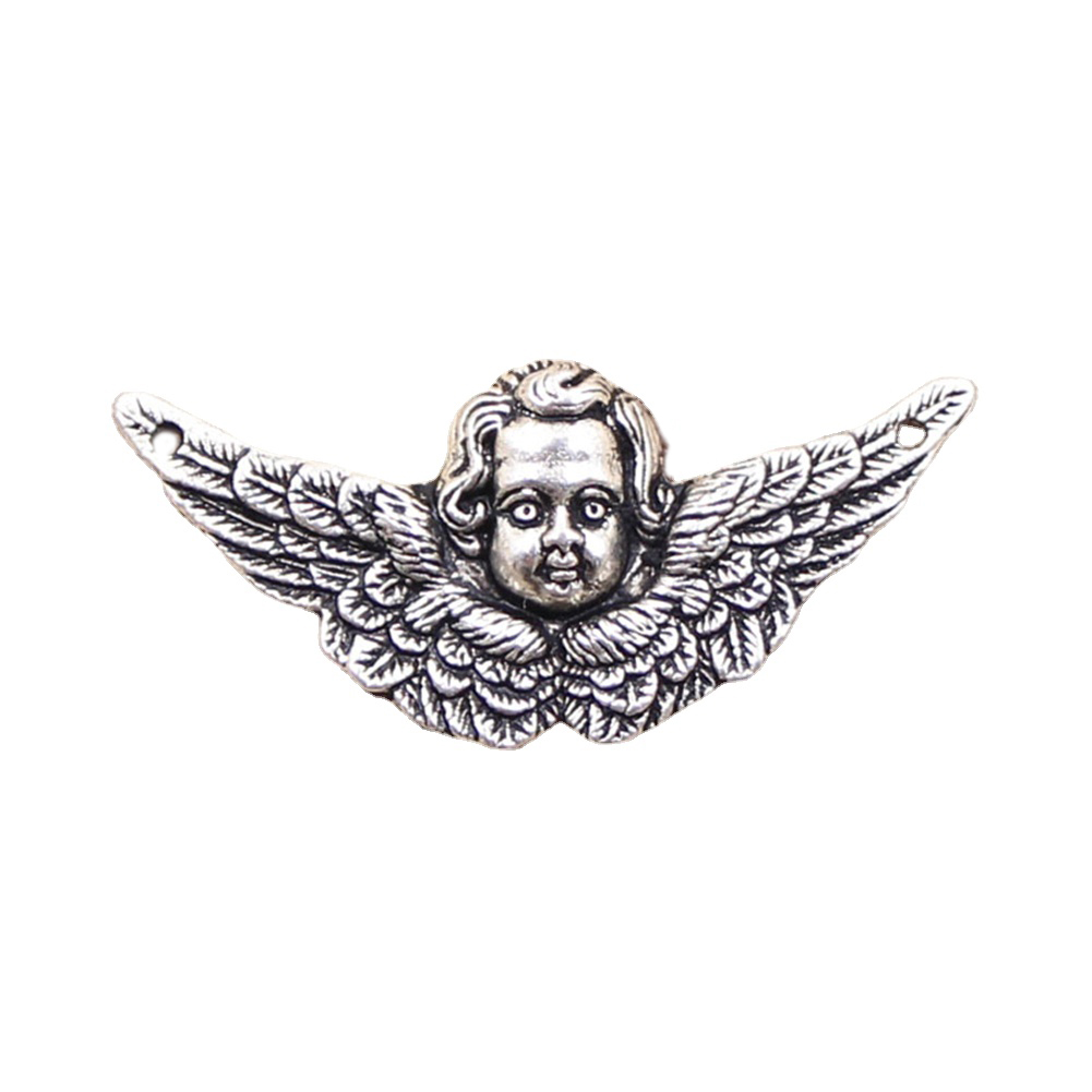 Charms angel wings cupid 50x23mm Tibetan Silver Color Pendants Antique Jewelry Making DIY Handmade Craft