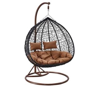 Rattan Swing Patio Garden Weave Hanging Egg Chair with Cushion and Cover In or Outdoor