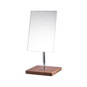 Professional Desktop Cosmetic Mirror Bamboo Base Makeup Mirror with Stand and Wooden Personalized Desktop Single-Sided  Mirror