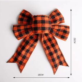 Christmas decoration BOWS-RB CHECK RIBBON-CONES,BRY Plush Pendant for door Porch Wall hanging ornaments