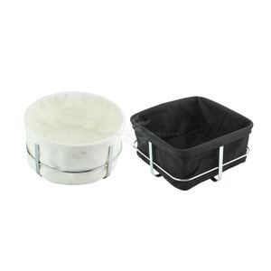 Stainless Steel Basket & Cloth Fabric Bag Bread Wire Basket Tray Wire Bowl for Fruit Bread