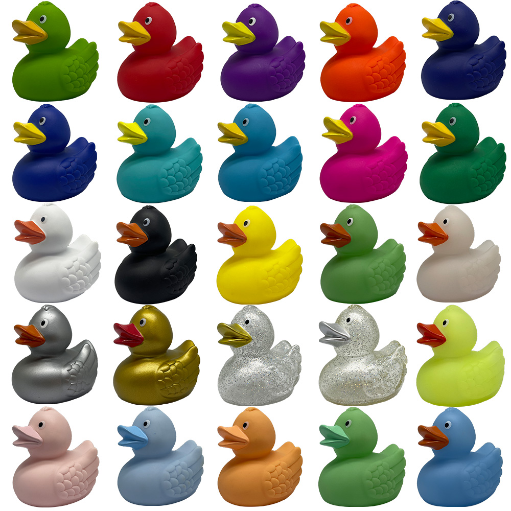 Custom Logo Rubber Duck PVC Plastic Bathroom Toys for Babies Squeeze and Sound Features Variety of Rubber Ducks
