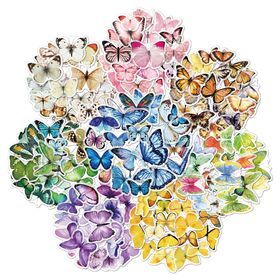 40 Pcs PET Transparent Butterfly Stickers for Scrapbook DIY Crafts Album Bullet Journal Planner Bottles Phone Cases Laptops