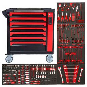 8 Drawers Garage Storage 258 Pcs Tool Sets Box Workshop Trolley Heavy Duty Tool Cabinet