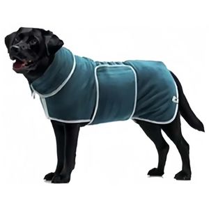 Customized luxury fashion machine washable super absorbent adjustable two layers dog bathrobe towel pet clothes