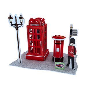 Kids City Logo Building Puzzle - Educational Toy with Famous UK Landmarks, Telephone Booths, Soldiers, and Post Boxes