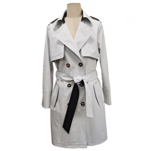 Classic Women's Long Windproof Trench Coat Double-Breasted Spring and Autumn Use Waterproof Customizable Weight