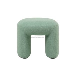 Italian Living Room Furniture Home Shoes Changing Stool Modern Minimalist Lamb Wool Footstool Dressing Stool