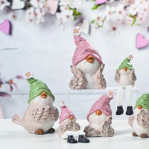 Polyresin funny gnomes Home Decor resin craft Garden Fairy Gnome Statue Ornaments Spring Summer dwarf garden ornaments