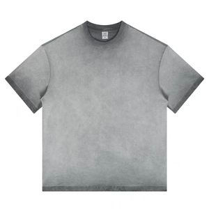 Fully customised 100% cotton distressed spray dirty washed short sleeves shorts