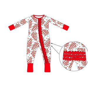 Most Wanted Christmas Cake Print Bamboo Zippy Romper Custom Print Newborn Baby Romper Family Pajamas