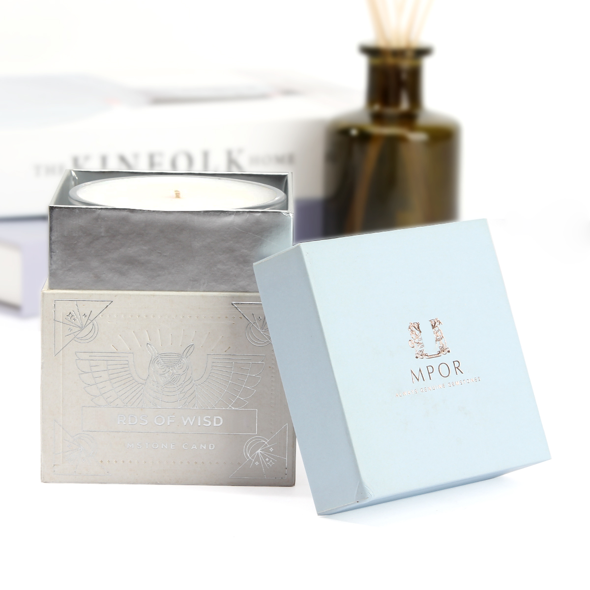 Eco-Friendly Japanese Candle Box Foil-Specimen Embossed Paper Gift Box for Yankee Scented Candles Box Packaging