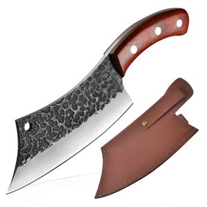 Premium Quality Handmade Kitchen Chef Boning Knife High Carbon Steel with Wood Handle and Leather Cover Stainless Material