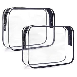 Clear Travel Toiletry Bag Portable Makeup Bag with Zipper Waterproof Quality Size Bag Carry on Airplane for Men and Women