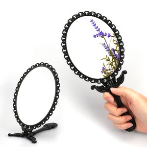 Luxury Vintage Handheld Cosmetic Mirror Round Shape Single Side Customized Logo Private Label Makeup Mirror For Women