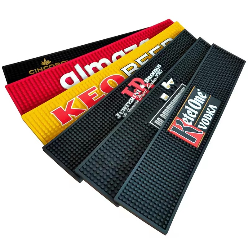 hot sale high quality OEM Logo Customized new PVC Bar Mat Runner Rubber Service Mat
