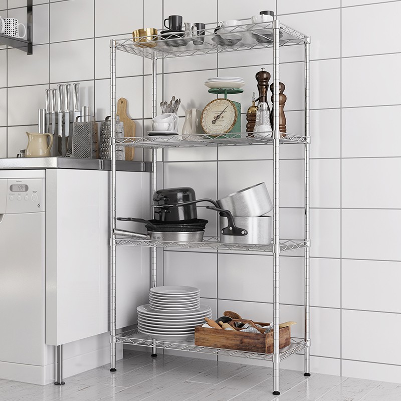 Custom Chrome Wire Shelving Heavy Duty Rack With 2000 LBS Load Capacity