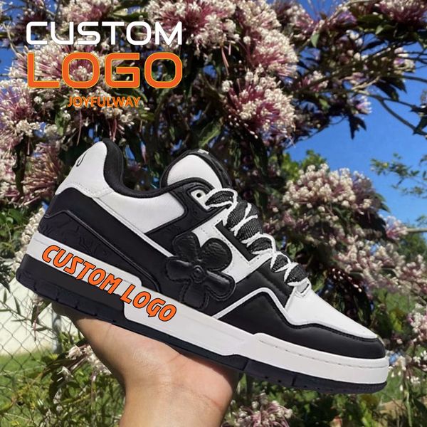 Low top  Brand Split Genuine Leather shoes Manufacturer Women Men Private label custom Logo shoes sneakers trainer custom