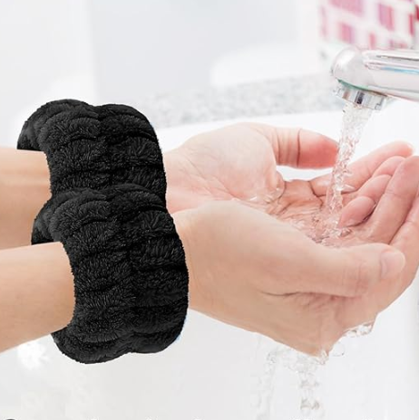 Xiamen Youlianda Times Supply Chain Co., Ltd. Women's Ultra-Fine Fiber Sports Wrist Towel SPA Face Washing Belt & Sweatband Prevents Water Overflow on Arms for Girls