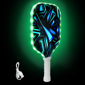 Customized New Design Ball Equipment LED Glow Pickleball Paddle Indoor and Outdoor Exercise Pickleball Paddle with LED