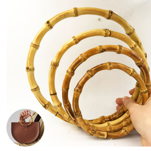 Wholesale Handbag Hardware Wooden Bag Handles Round Handmade Handle