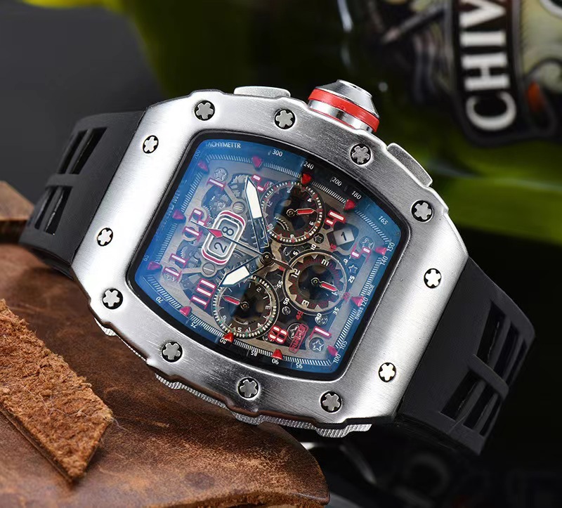 Men's Watch Richard Luxury Brand Designer Men Quartz Watches Full-featured RM Fashion Stainless Steel Watch