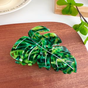 Wholesale Custom MOQ Fashion Classical Large Acrylic Acetate Marble Jumbo Rectangle Banana Hair Crab Claws Clips